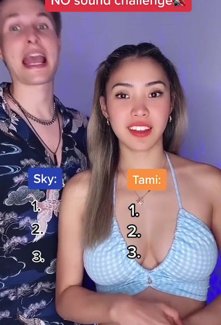 3. Lovely Sky & Tami Shows Cleavage in Checkered Crop Top (Side Boob)