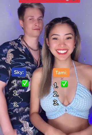 5. Lovely Sky & Tami Shows Cleavage in Checkered Crop Top (Side Boob)