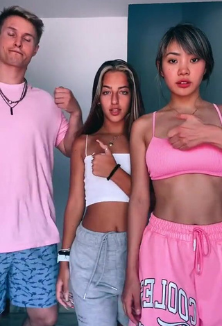 2. Wonderful Sky & Tami Shows Cleavage in Pink Crop Top