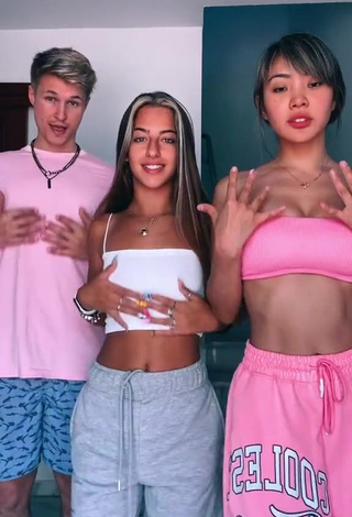 5. Wonderful Sky & Tami Shows Cleavage in Pink Crop Top