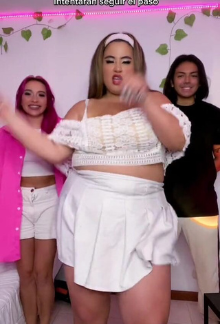 Maleja Rodriguez Looks Hot in White Crop Top (Upskirt)