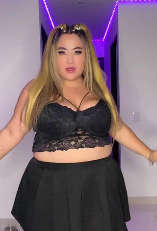 Maleja Rodriguez Shows Cleavage in Erotic Black Crop Top while Twerking (Upskirt)