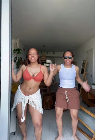 2. Pretty Treona & Trechelle Andino Shows Cleavage in Crop Top