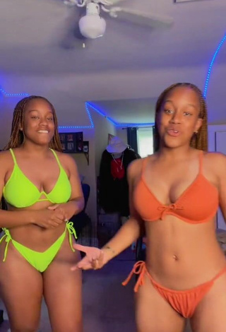 3. Sweet Treona & Trechelle Andino Shows Cleavage in Cute Crop Top