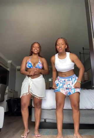 2. Sweetie Treona & Trechelle Andino Shows Cleavage in Crop Top