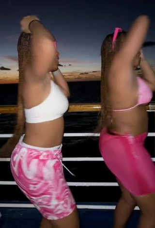 6. Luscious Treona & Trechelle Andino Shows Cleavage in Bikini Top while Twerking