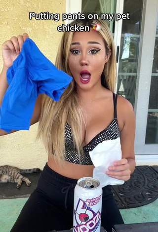 Adorable Star Abelar Shows Cleavage in Seductive Crop Top