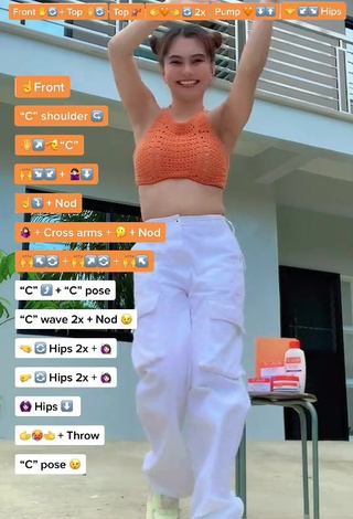 5. Cute Vanessa Kate Alvarez in Orange Crop Top