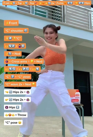 6. Cute Vanessa Kate Alvarez in Orange Crop Top