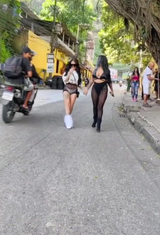 2. Mirella xbadmix in Appealing See Through Crop Top in a Street