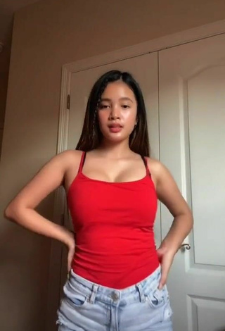 Sultry Sammie Rimando in Red Top