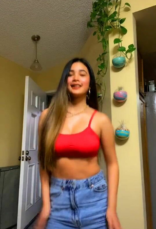 Sweetie Sammie Rimando in Red Crop Top