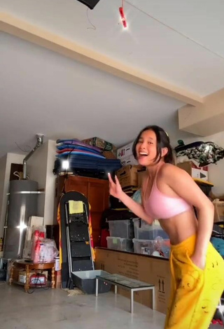 Sultry Sammie Rimando in Pink Crop Top and Bouncing Boobs