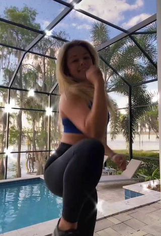 4. Sultry Sarah Graysun in Black Leggings at the Pool