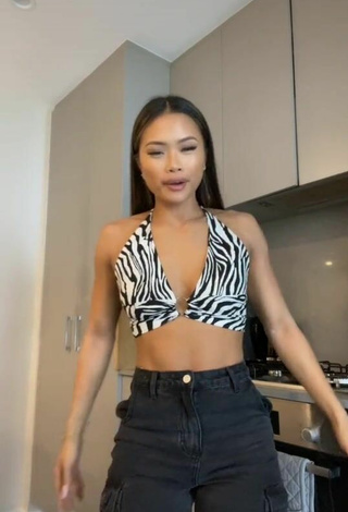 Luscious Sarah Magusara in Zebra Crop Top