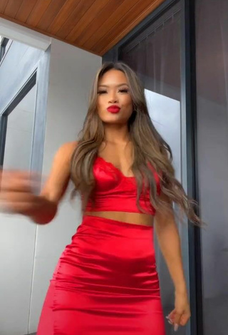 2. Sexy Sarah Magusara in Red Crop Top