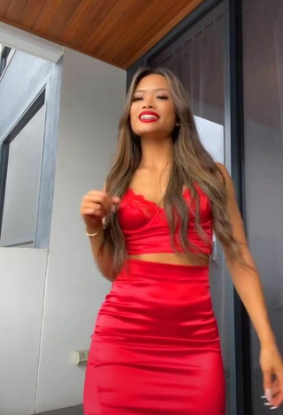 4. Sexy Sarah Magusara in Red Crop Top