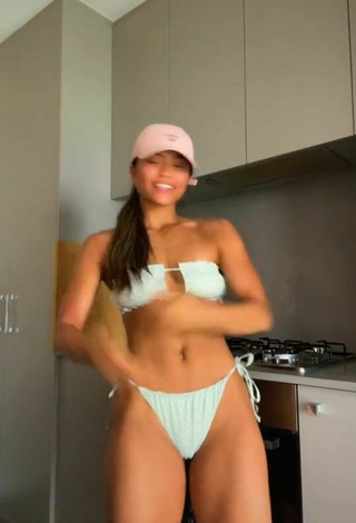 2. Cute Sarah Magusara in Light Green Bikini