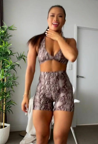 Sexy Sarah Magusara in Snake Print Sport Bra