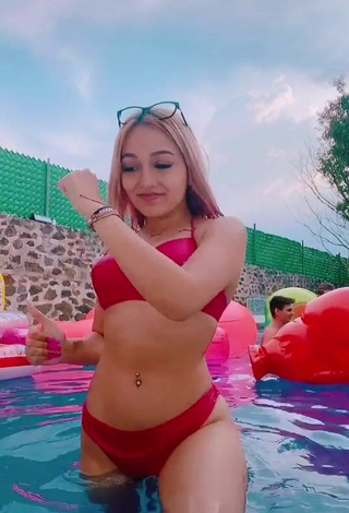 5. Sultry Scarday in Red Bikini at the Swimming Pool