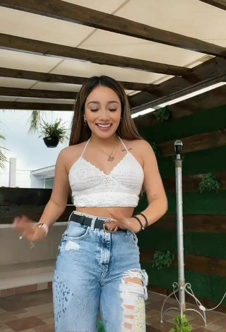 Cute Scarday in White Crop Top