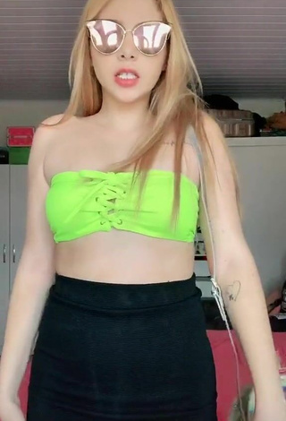 5. Luscious Thatty Ferreira in Lime Green Crop Top