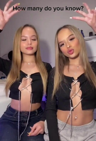 Titillating Carly & Christy Connell in Black Crop Top