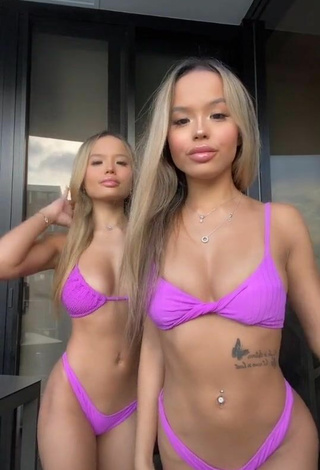 Sexy Carly & Christy Connell in Violet Bikini