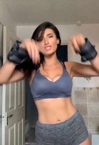 2. Sexy Jessica Ballinger in Grey Sport Bra