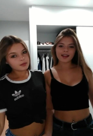 Titillating Tania & Nastia in Black Crop Top