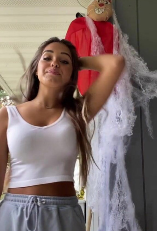 Sultry Universal Sam in White Crop Top