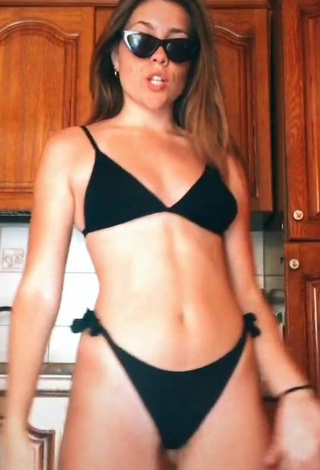 Alluring Vanessa Ticalli in Erotic Black Bikini