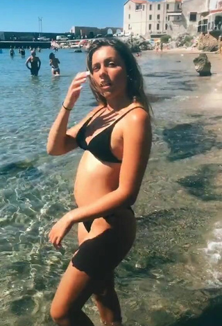 Sweetie Vanessa Ticalli in Black Bikini at the Beach