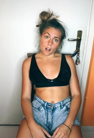 Sexy Vanessa Ticalli in Black Crop Top