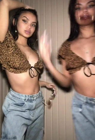 2. Luscious Xo.genna in Leopard Crop Top