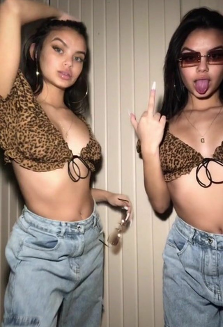 3. Luscious Xo.genna in Leopard Crop Top