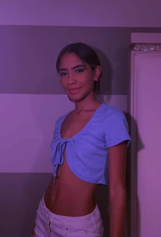 Sexy Sheilianice González in Blue Crop Top