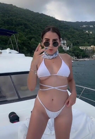 2. Sultry Diana Larume in White Bikini on a Boat