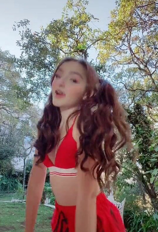 Sultry Elaine Haro in Red Crop Top