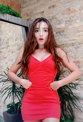 2. Sultry Elaine Haro in Red Dress