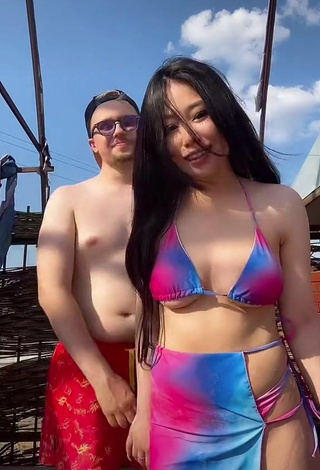 Beautiful Ayushieva Erzhena in Sexy Bikini (Underboob)