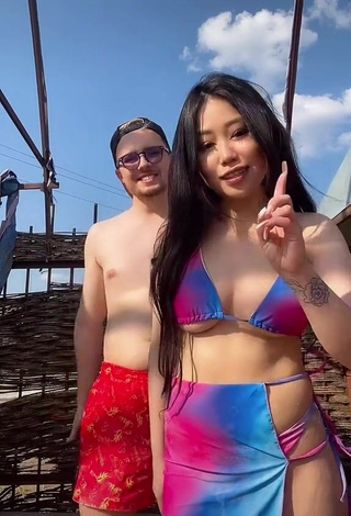 3. Beautiful Ayushieva Erzhena in Sexy Bikini (Underboob)