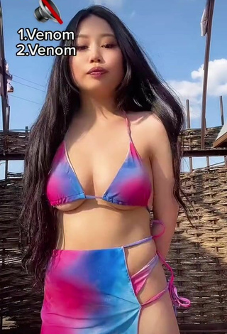 Titillating Ayushieva Erzhena in Bikini (Underboob)