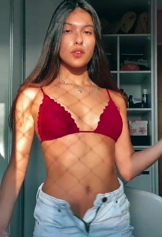 Sexy Fernanda Concon in Red Bikini Top