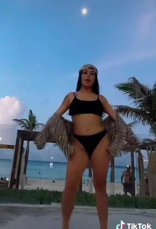 5. Luscious Fernanda Ortega in Black Bikini at the Beach