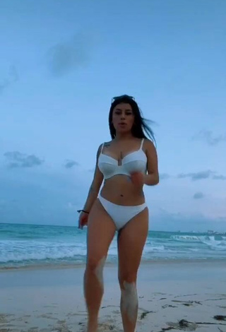 1. Hottest Fernanda Ortega in White Bikini at the Beach