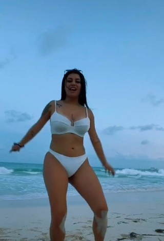 3. Hottest Fernanda Ortega in White Bikini at the Beach