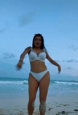 4. Hottest Fernanda Ortega in White Bikini at the Beach