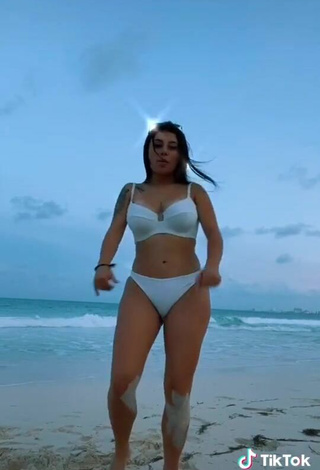 5. Hottest Fernanda Ortega in White Bikini at the Beach