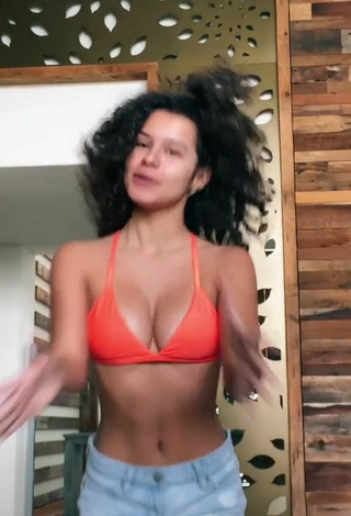 4. Beautiful Gabriella Saraivah in Sexy Orange Bikini Top